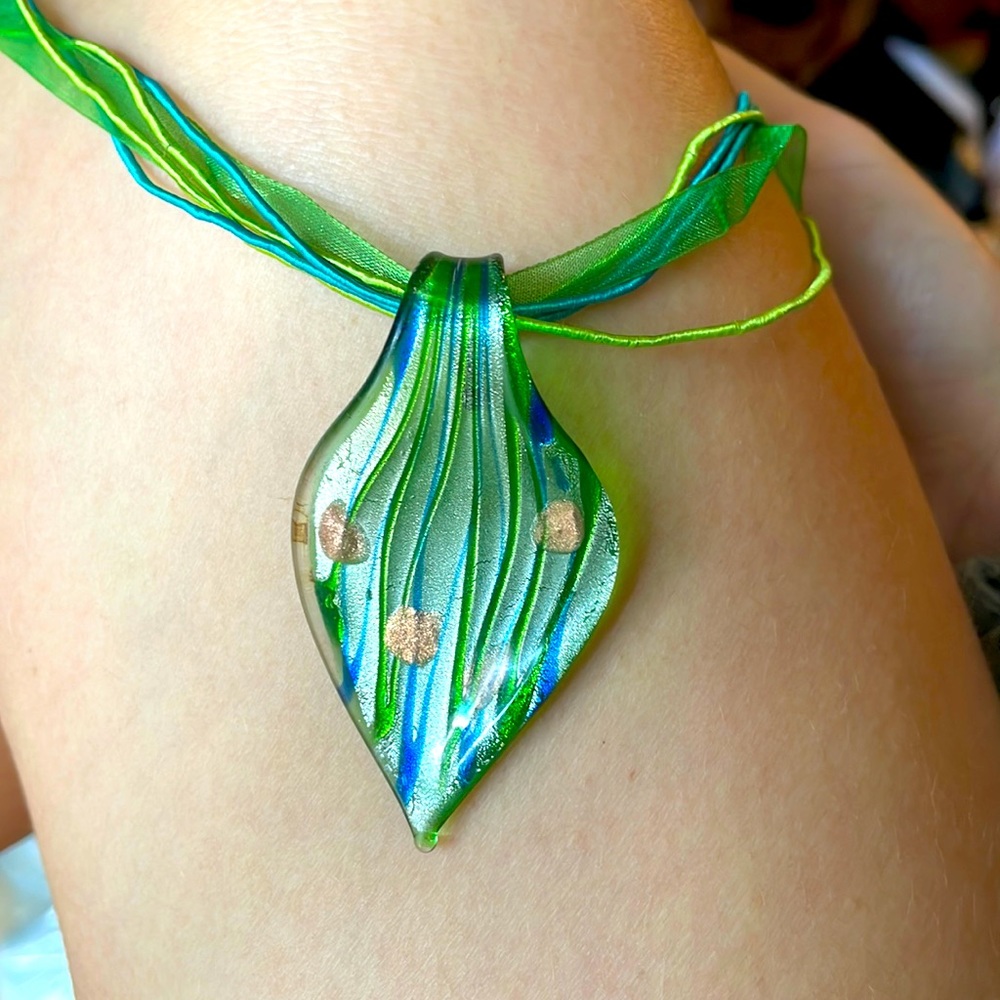 Handmade - Glass pendant necklace from Italy.